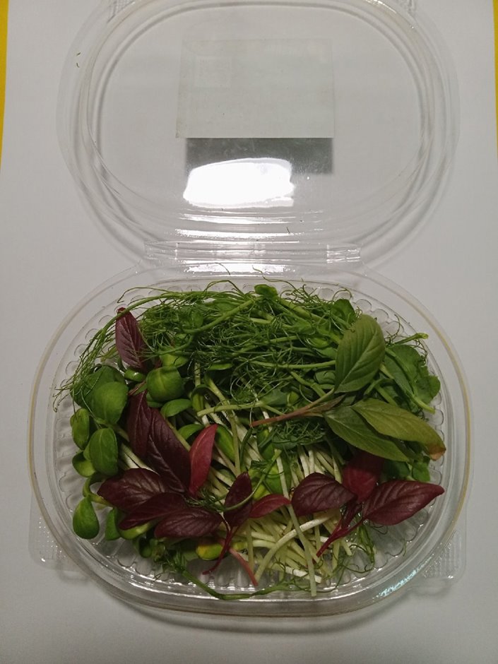 Микрозелень mix3: Горох зелёный/подсолнечник/baby лист амарант фиолетовый и зеленый